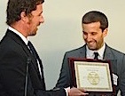 Rick Waymen receiving Activist of the Year Award from Scott Yundt, ANA