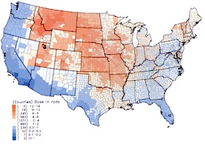 Downwinders- radiation exposure map USA