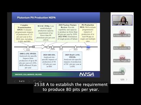 First Scoping Hearing for Programmatic Environmental Impact Statement on Plutonium Pit Production