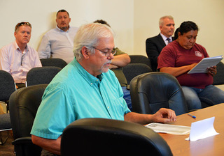 RCLC Hears Talk On Nuclear Fuel Storage Facility. Scott Kovac of Nuclear Watch New Mexico expressing his concerns during the public comment portion of Thursday's meeting. Photo by Carol A. Clark/ladailypost.com