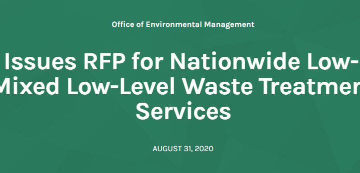 Energy Dept. Taking Bids for Nationwide Waste Treatment Services