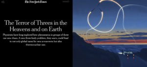 NEW YORK TIMES: The Terror of Threes in the Heavens and on Earth