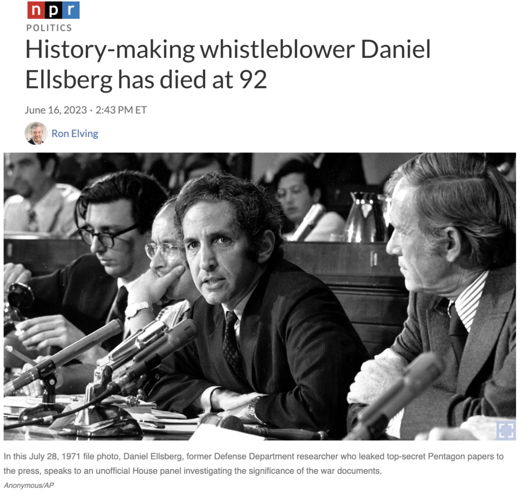 Rest In Peace, Daniel Ellsberg