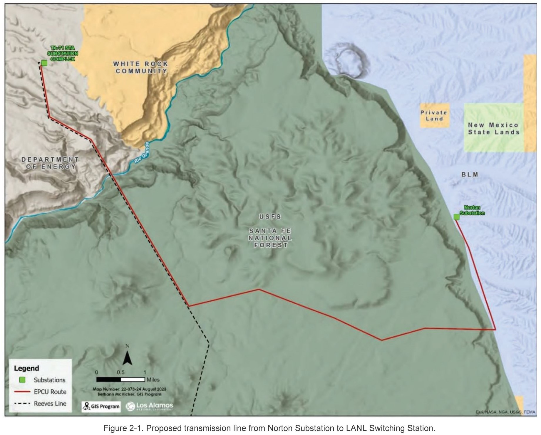 From Dec 23, 2023, NNSA/LANL Environmental assessment for power line, page 22